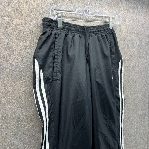 Adidas Sweatpants Women Small Black Wind Track Ankle Zip VTG Straight Trefoil - Picture 3 of 12